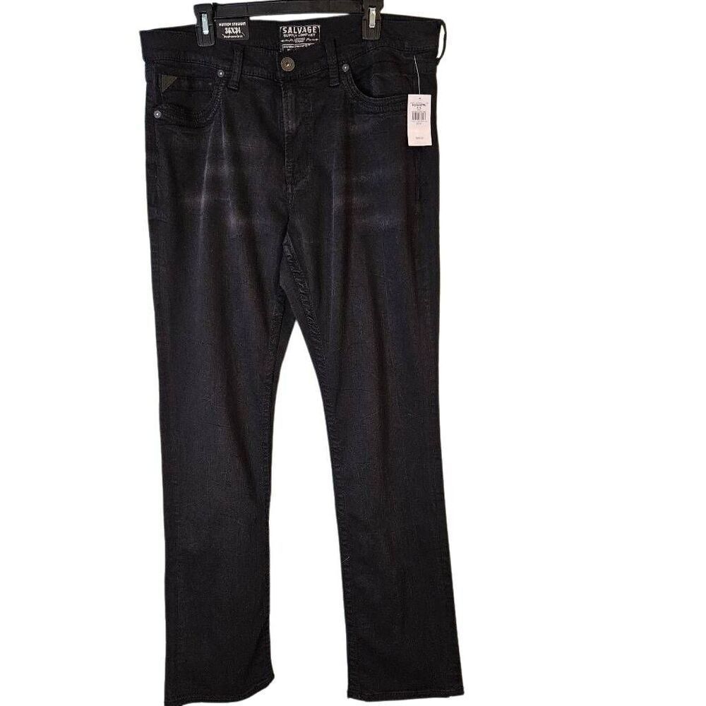 Salvage Supply Co mens Mayhem straight black jeans. #873